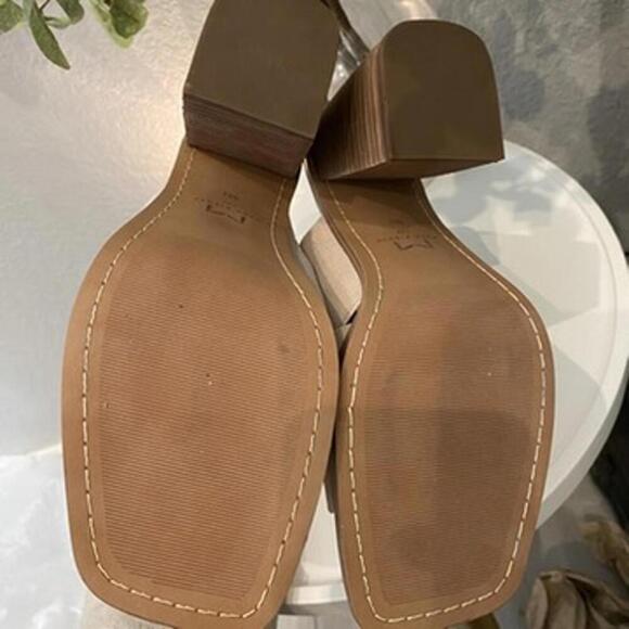 Marc Fisher Barli Heeled Sandal Mule Tan Like New 9 Womens - Picture 6 of 7